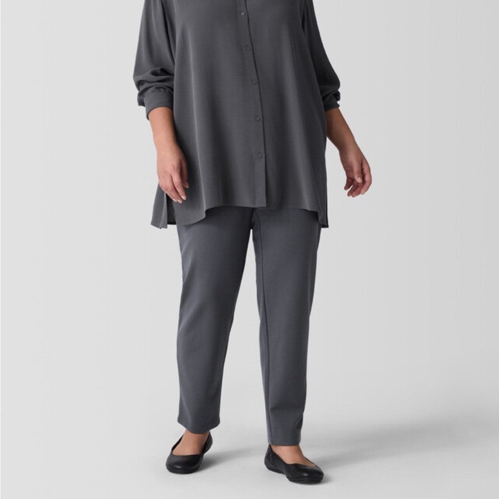 Eileen Fisher Washable Flex Ponte Ankle Pants Women’s Medium Ebony Gray